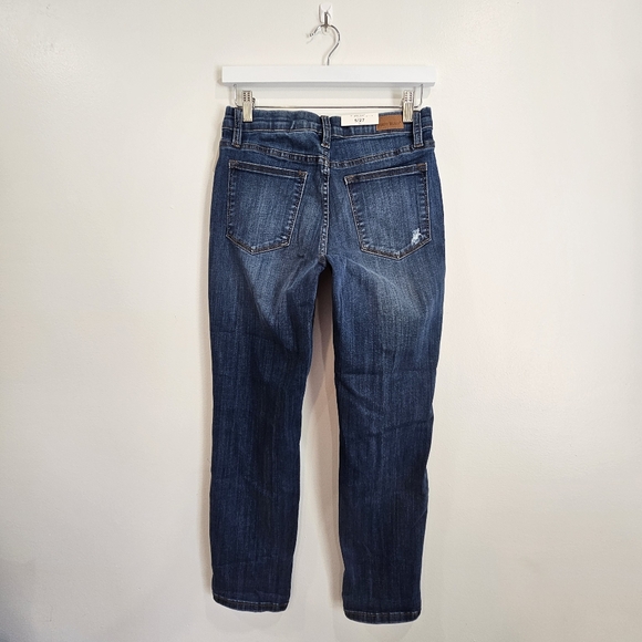 Judy Blue Mid Rise Ripped Pull On Boyfriend Jean - Picture 3 of 12